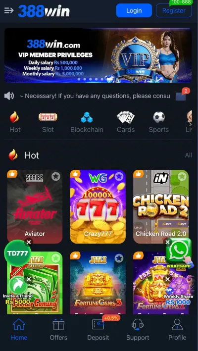 388Win VIP Membership and Bonus Tiers Pakistan
