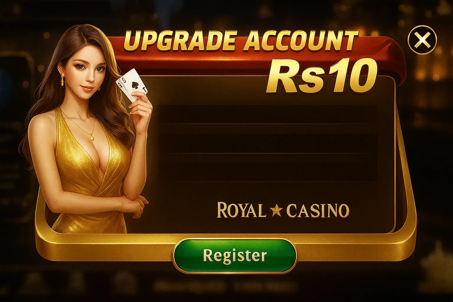 Royal X Casino registration form on mobile Pakistan